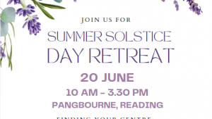 poster insta Summer Solstice Day Retreat 20 June, West Berkshire, Reading, Pangbourne, Yoga, Balance, relaxation