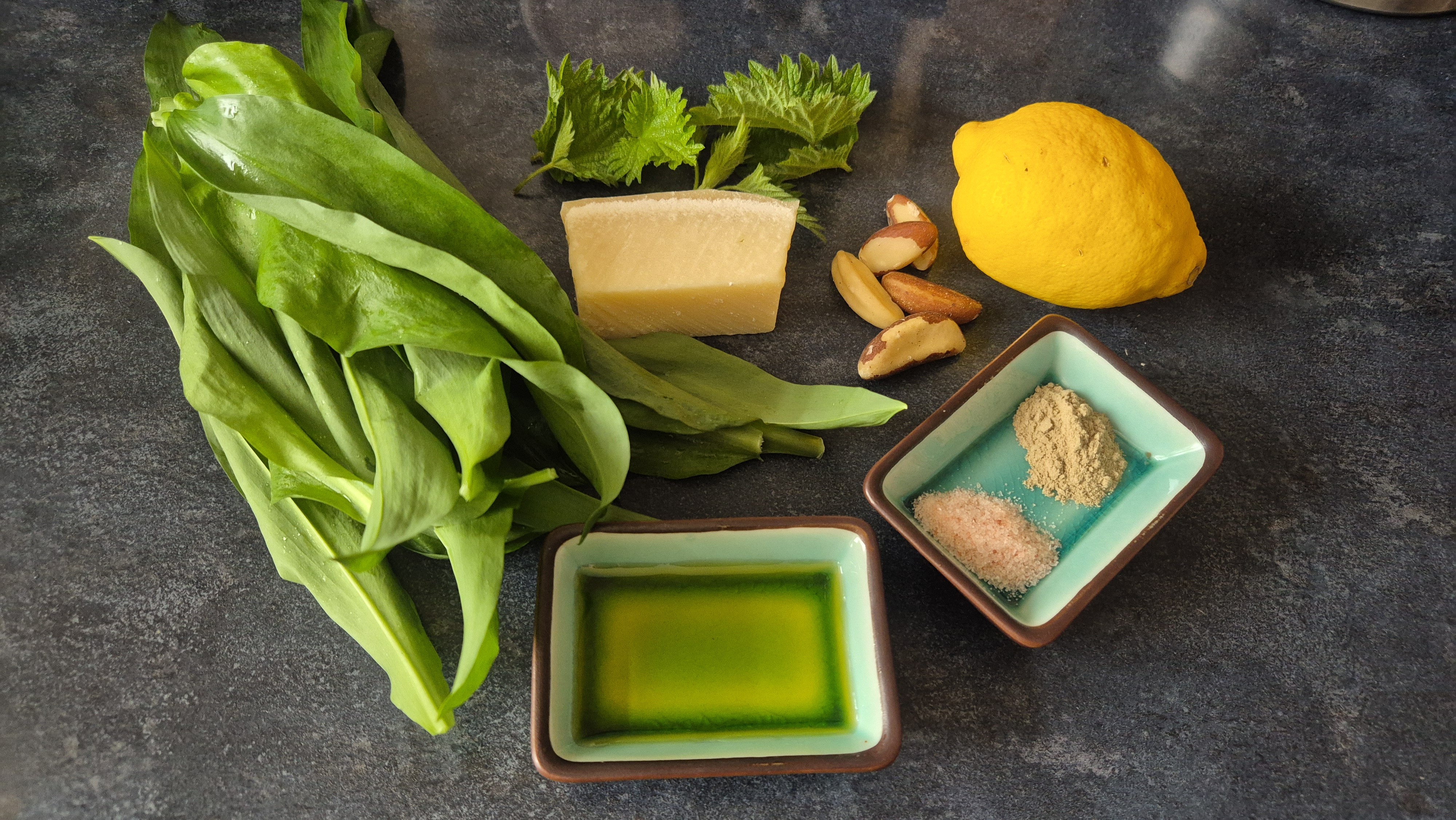 Ingredients, wild garlic pesto
